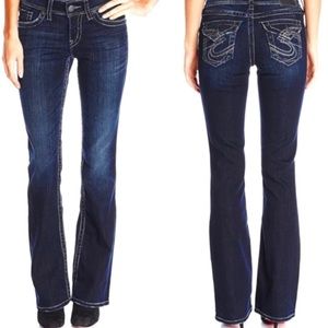 SILVER JEANS NEW! SUKI SURPLUS WOMENS 30/30
STRETCH DARKER BLUE BOOT JEANS